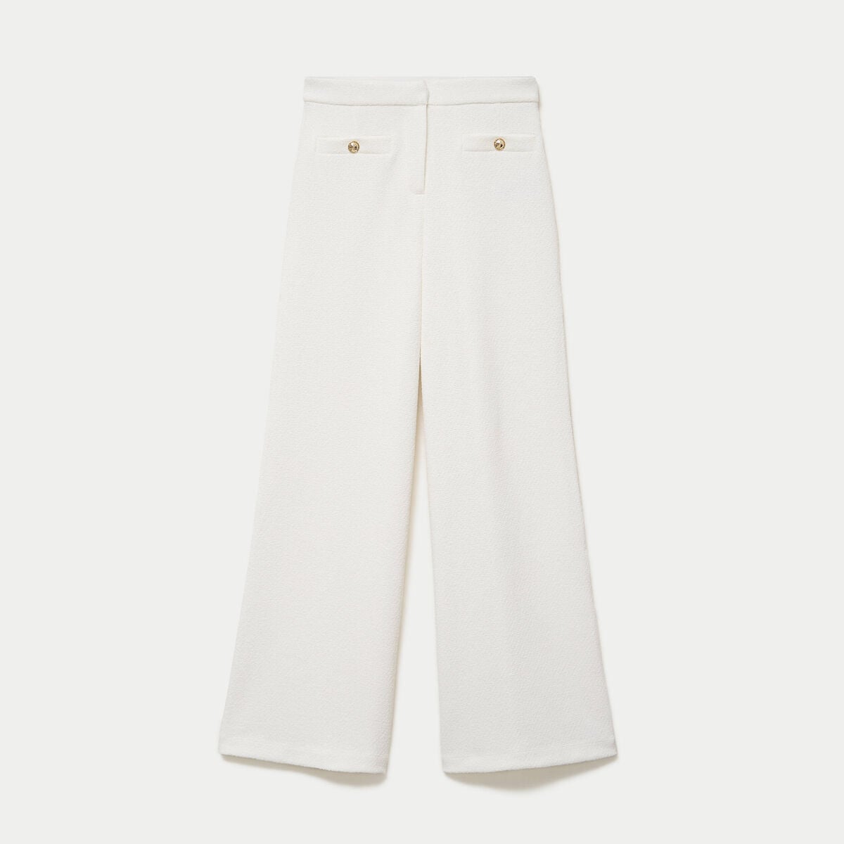 Pantalon bootcut taille standard ecru femme