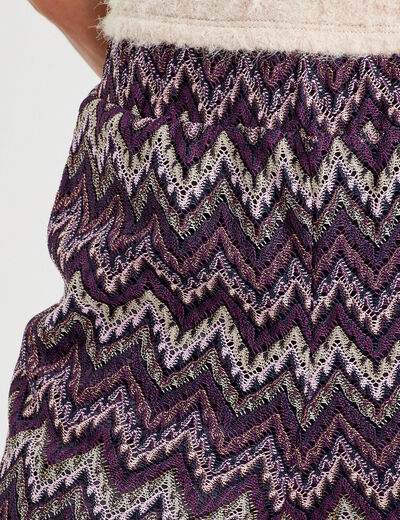 Pantalon large ajouré violet femme