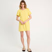 Robe droite manches courtes jaune pastel femme