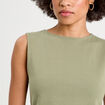 Débardeur cropped vert kaki femme