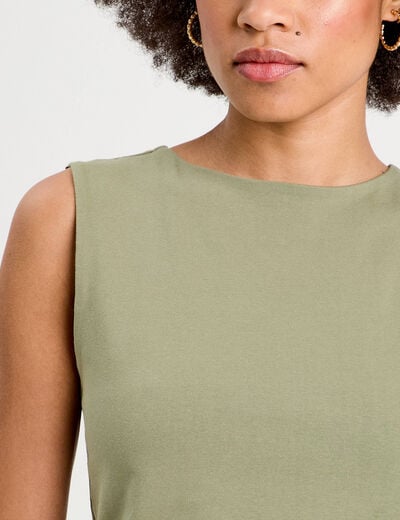 Débardeur cropped vert kaki femme