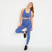 Legging taille haute bleu fonc&eacute; femme