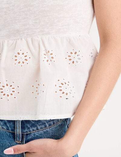T-shirt manches courtes blanc femme