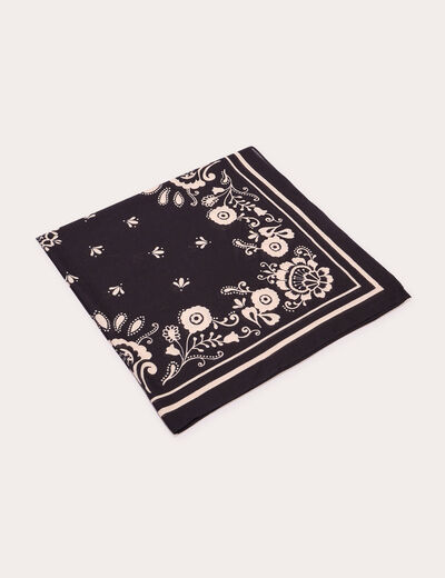 Foulard carré noir femme