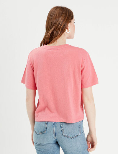 T-shirt manches courtes rose femme
