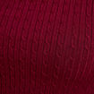 Pull col montant torsades bordeaux femme