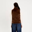 Veste courte ajust&eacute;e sans manches marron femme