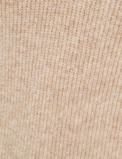 Pull avec col en V beige femme