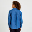 Chemise droite en jean col am&eacute;ricain denim stone femme
