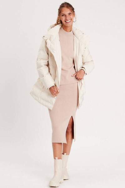 Jupe midi moulante sable femme