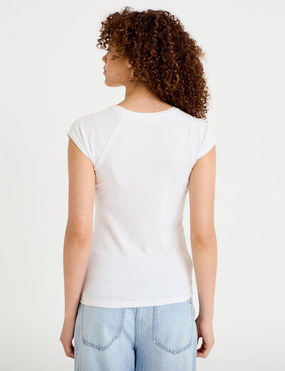 T-shirt manches courtes blanc femme