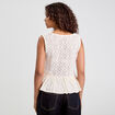 Blouse sans manches dentelle ecru femme