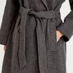 Manteau droit mi-long &agrave; manches longues gris femme