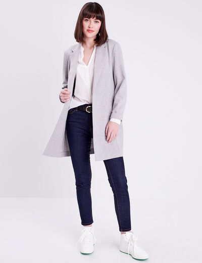 Veste blazer avec manches longues gris clair femme