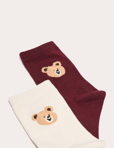 Lot 2 paires chaussettes sable femme