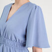 Robe évasée taille élastiquée bleu gris femme