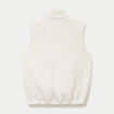 Veste sans manches col montant bouclette ecru femme