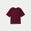 T-shirt col rond manches courtes bordeaux femme