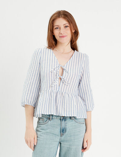 Blouse manches 3/4 ecru femme