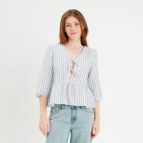 blouse manches 34 ecru femme Blouse manches 3/4 ecru femme