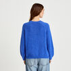 Pull ample col rond manches longues bleu electrique femme