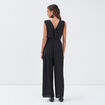 Combinaison pantalon plissée noir femme