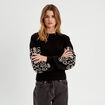 Pull avec broderie noir femme