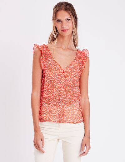Blouse sans manches rouge femme