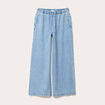 Jeans large taille élastiquée denim bleach femme