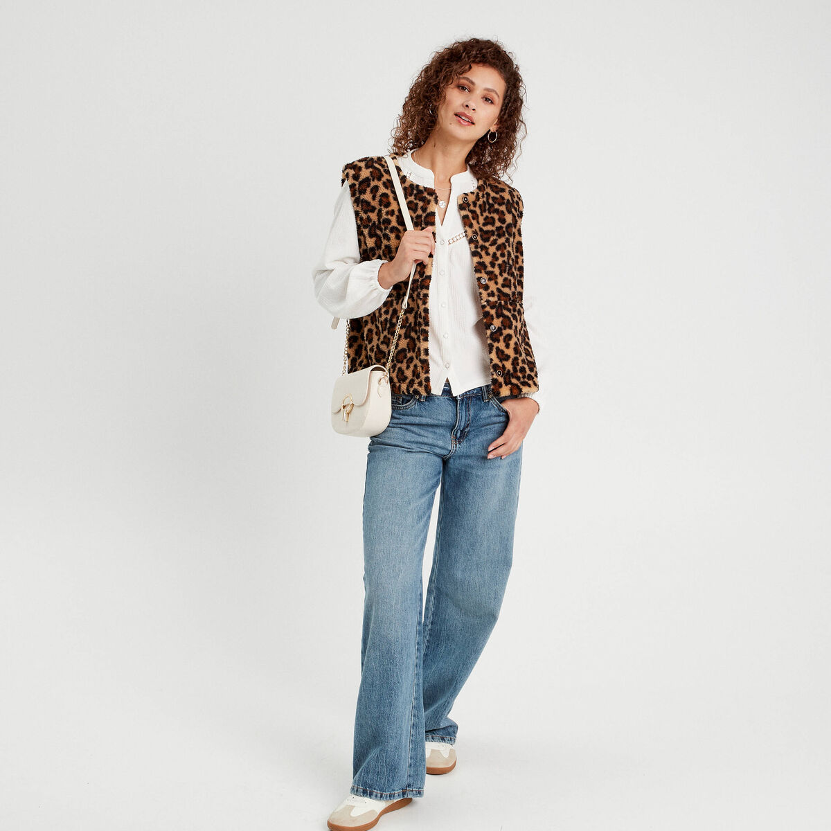 Blouse manches longues ecru femme
