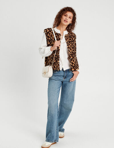 Blouse manches longues ecru femme