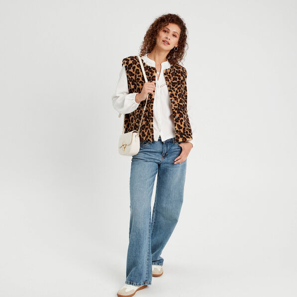 Blouse manches longues ecru femme