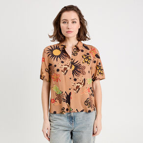 chemise manches courtes marron fonce femme Chemise manches courtes marron foncé femme