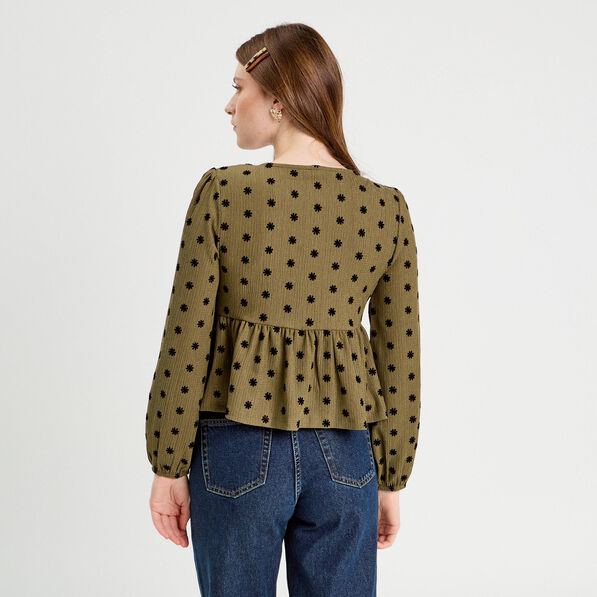 blouse avec noeuds beige femme Blouse avec noeuds beige femme