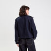 Trench court boutonn&eacute; bleu marine femme