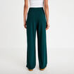 Pantalon large ceinture bijou vert fonc&eacute; femme