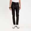 Pantalon enduit slim push-up denim noir enduit femme