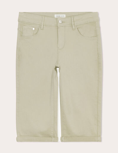 Pantacourt vert kaki femme