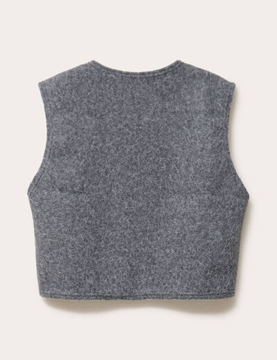 Veste sans manches effet polaire gris clair femme