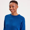 Pull court manches pagodes bleu electrique femme
