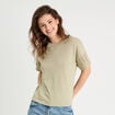 T-shirt manches courtes vert kaki femme
