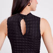 Débardeur gaufré col montant noir femme