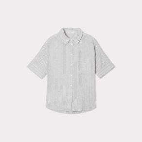 chemise manches courtes contenant du lin vert femme Chemise manches courtes contenant du lin vert femme