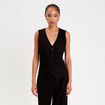 Gilet col V noir femme
