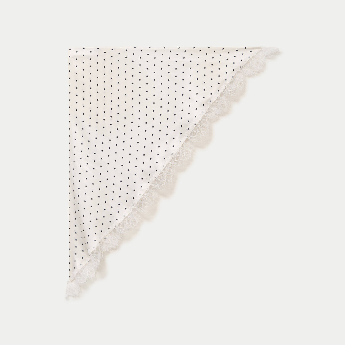 Foulard satin&eacute; avec dentelle ecru femme