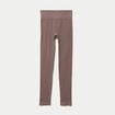 Leggings taille haute sans couture marron clair femme