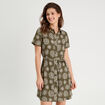 Robe chemise droite vert kaki femme