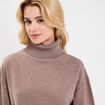 Sweat col roul&eacute; manches longues terracotta femme