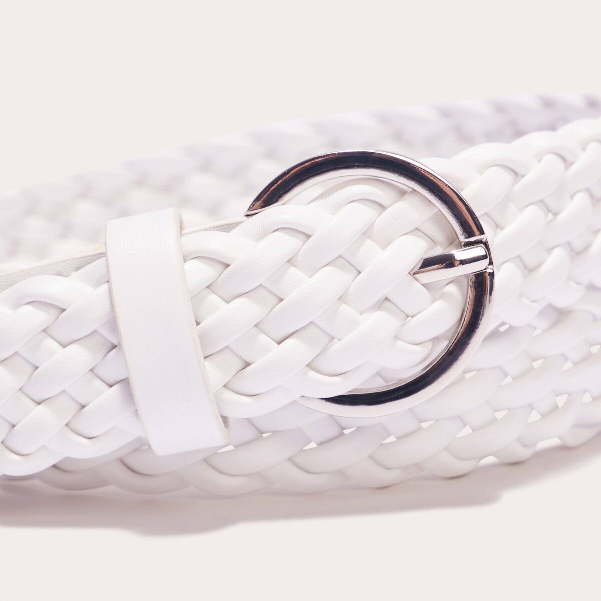 Ceinture tressée ecru femme