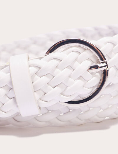 Ceinture tressée ecru femme